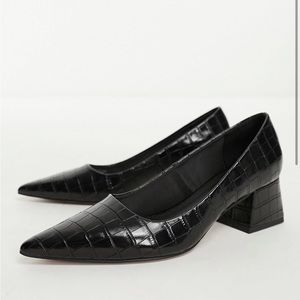 ASOS Black Croc-Embossed Heels